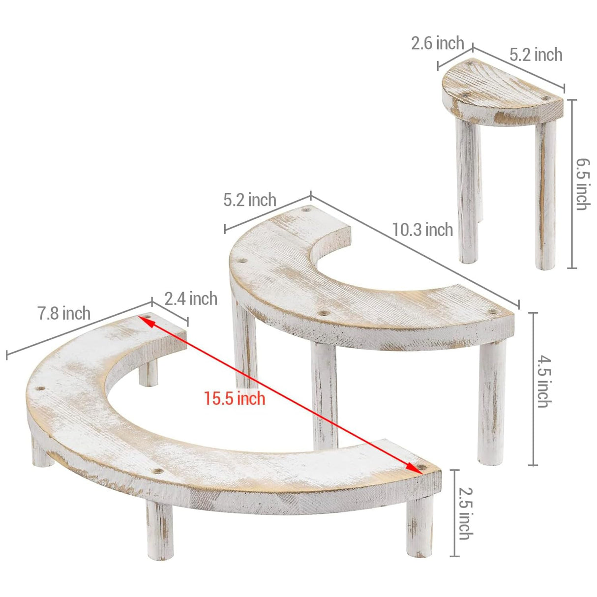MyGift Wooden Display Stand Riser, 3 Tier Perfume and Cologne Organizer Stand, Cupcake Stand for Dessert, Spice Rack Organizer, Display Shelf for Figure,Perfume,Make up, Collections, 3-Piece Set MyGift