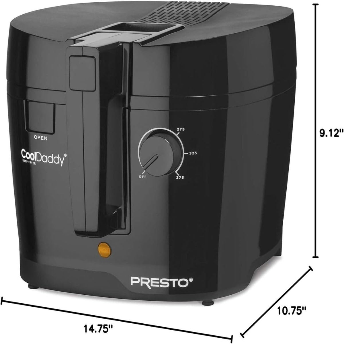 Presto 05442 CoolDaddy Cool-touch Deep Fryer - Black Presto