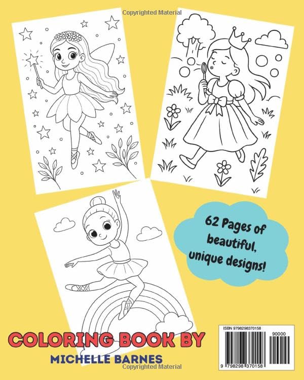 Magical Adventures with Ballerinas, Mermaids, Princesses & Fairies: A Coloring Book for Kids WoodArtSupply