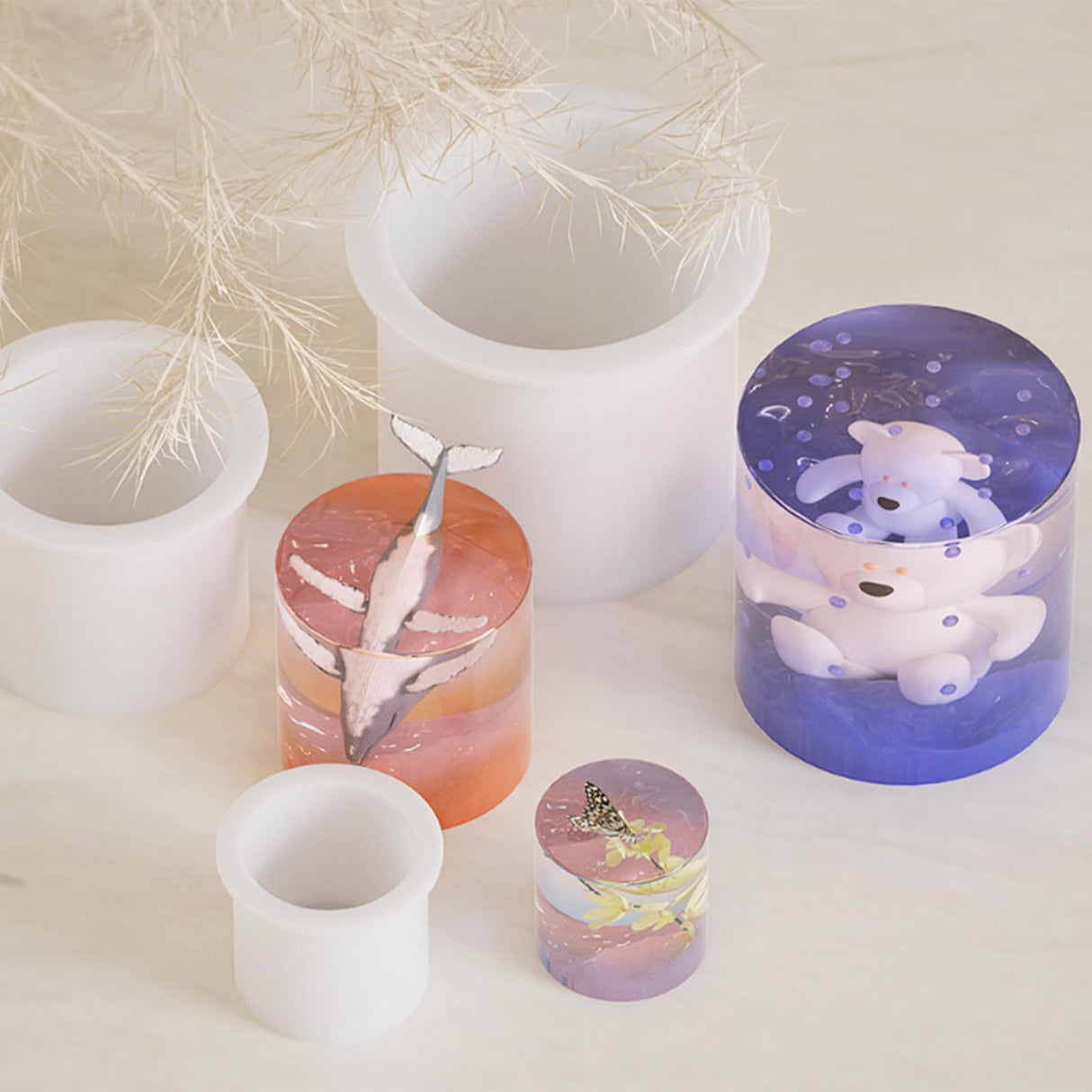 YRIHJIXQ 3Pcs Cylindrical Candle Mold Candle Molds for Candle Making Resin Molds Epoxy Resin Molds YRIHJIXQ