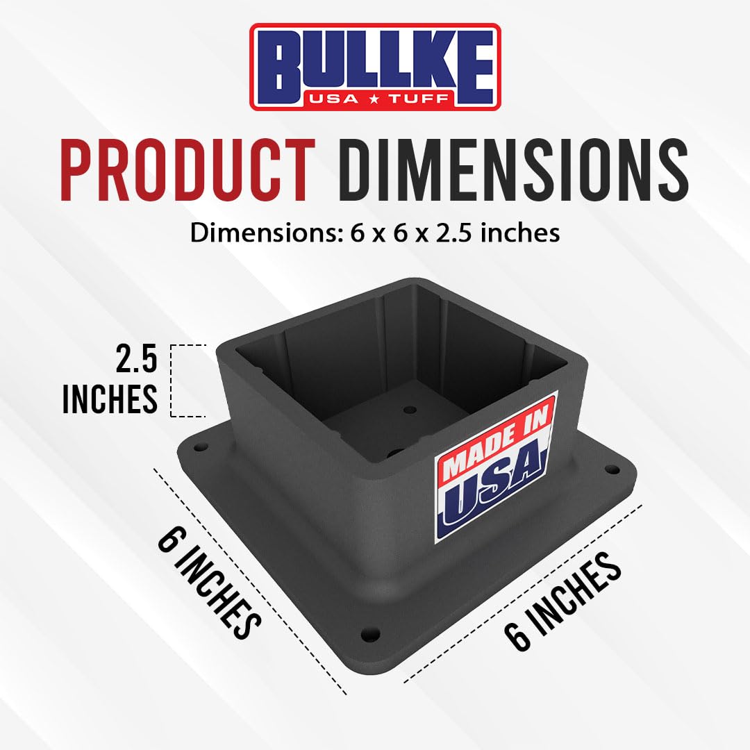 USA-Made 4x4 Post Base Bracket Anchor – Never Rust or Stain - Durable Plastic Deck Post Skirt Flange Cover for Wood Posts - Strong Handrail Base, Brackets, and Anchor Support (1 Pack) bullke