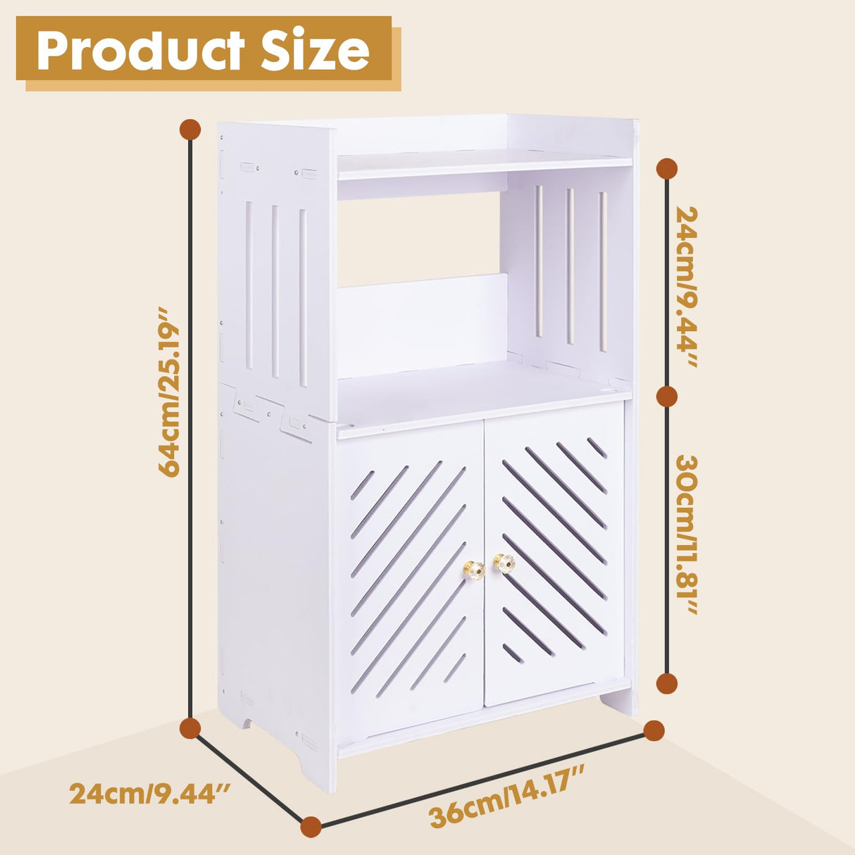 ShellKingdom Bathroom Storage Cabinet, Free Standing Floor Cabinet, Home Storage Shelf with Drawer and Door for Bathroom, Living Room, Kitchen, Office, 25.19 X 14.17 X 9.44 INCH ShellKingdom