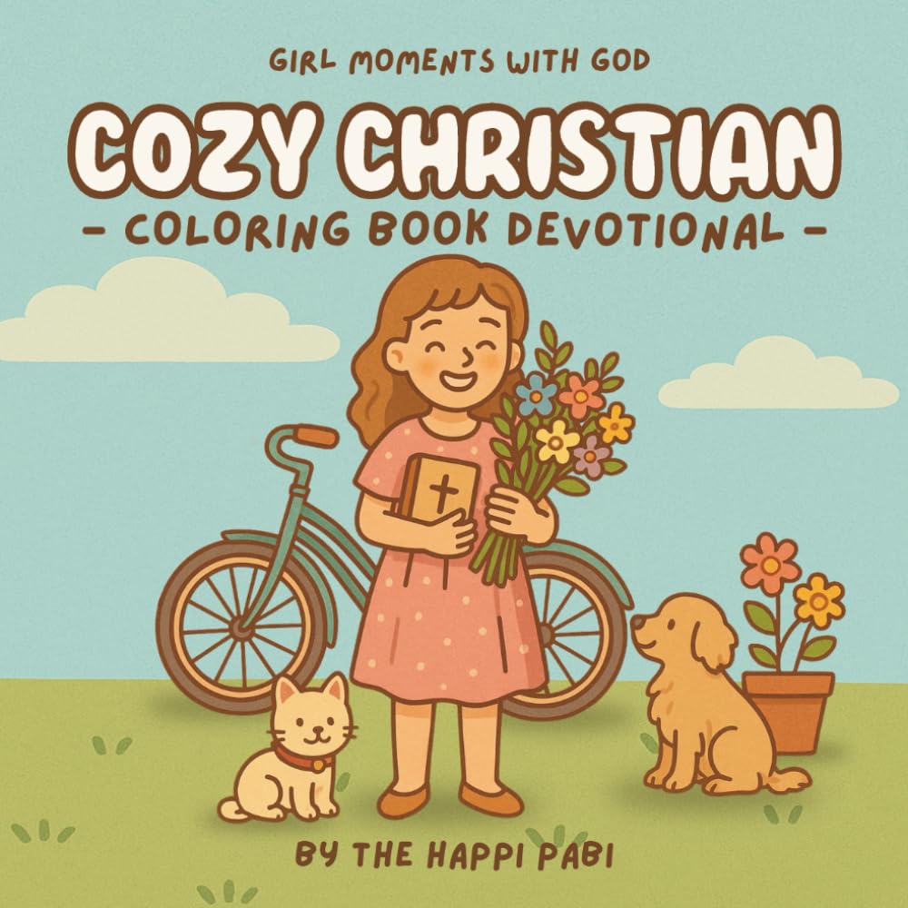 Cozy Christian: Coloring Book Devotional - Girl Moments with God WoodArtSupply