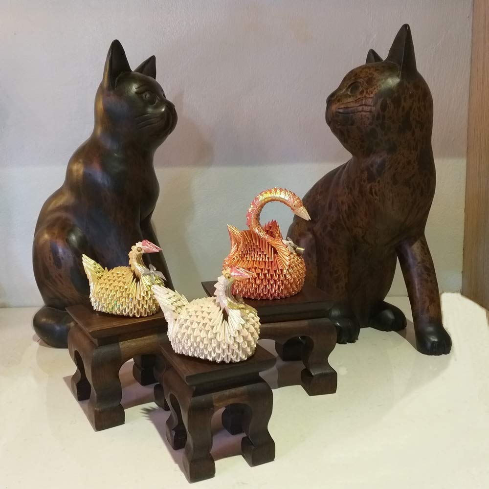 CoziNest Mini Table Buddha Statue Stand Worship Pedestal Furniture Display Stand Wooden Square Shape Solid Thai Teak Wood Base Holder for Small CoziNest