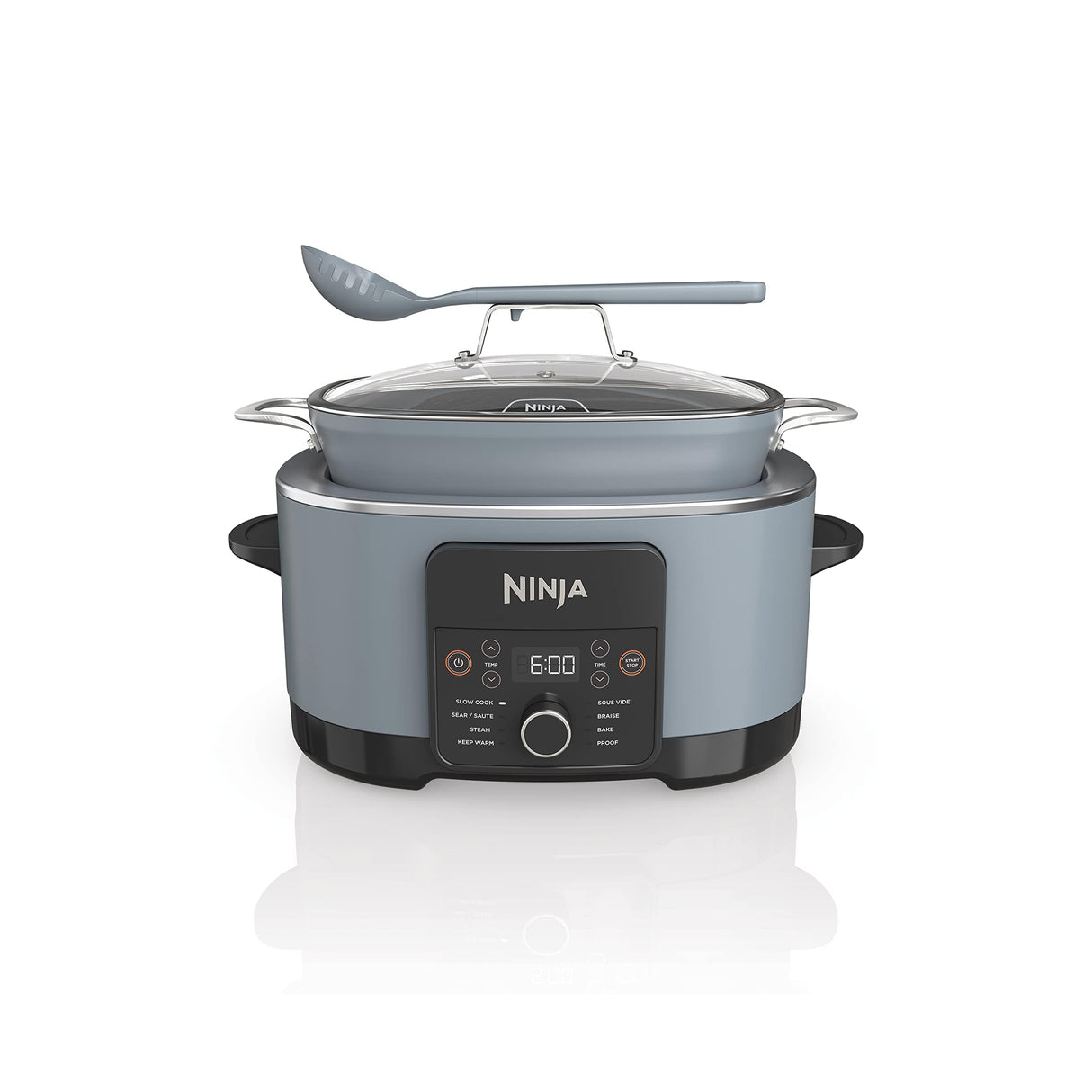 Ninja MC1001 Foodi PossibleCooker PRO 8.5 Quart Multi-Cooker, with 8-in-1 Slow Cooker, Dutch Oven, Steamer, Glass Lid Integrated Spoon, Nonstick, Oven Safe Pot to 500°F, Sea Salt Gray Ninja