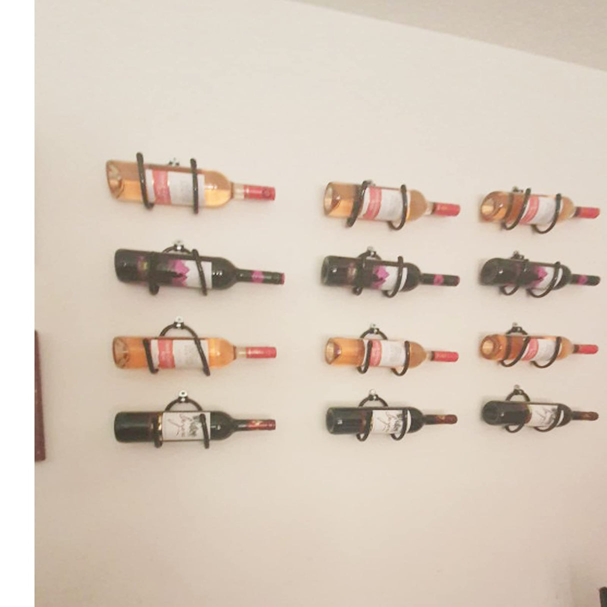 Pmsanzay Wall Mounted Wine Rack Wine Bottle Rack Holder Storage Organizer with Rubber Protection(No Scratches)- Home & Kitchen Décor - Pack of 6 Pmsanzay