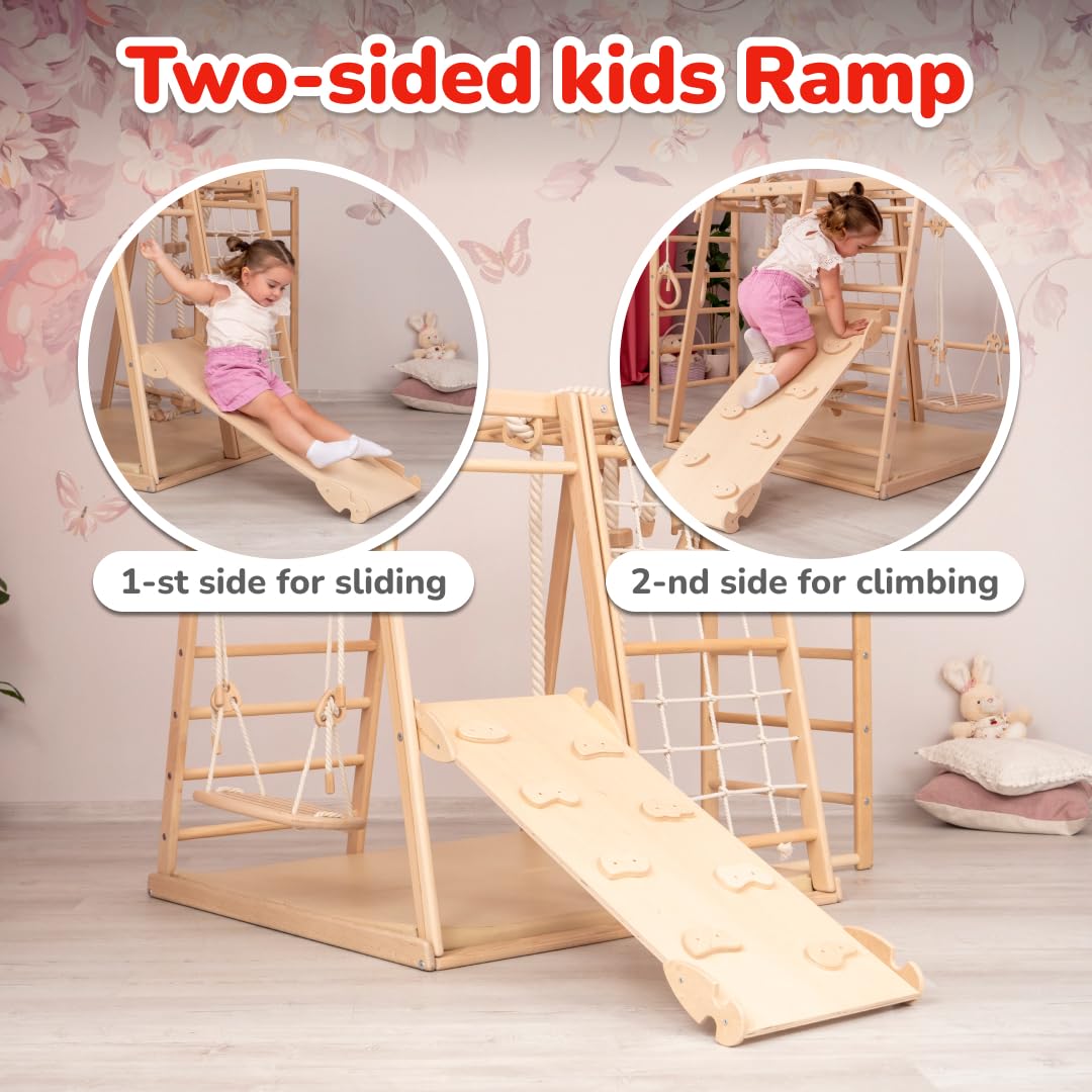 WoodandHearts Indoor Playground, Indoor Jungle Gym for Kids Ages 1-4, Toddler Jungle Gym Indoor, Indoor Gym for Kids Climbing Gym, Wooden Jungle Gym Indoor, Wood Climbing Gym for Toddlers, Made in EU Wood And Hearts