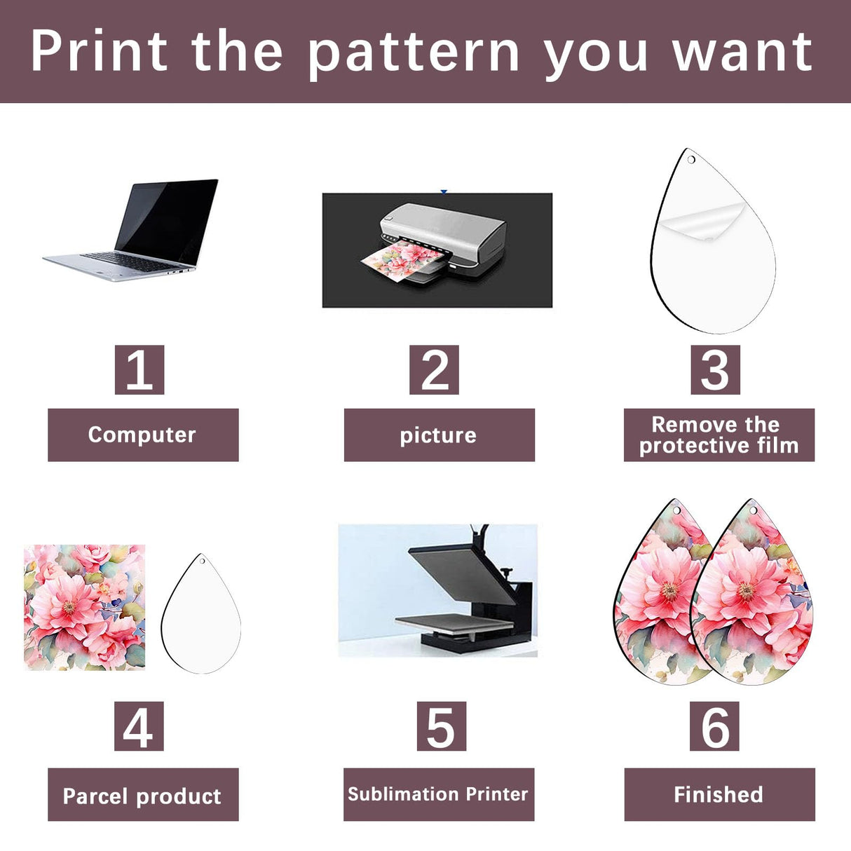 200 pcs Sublimation Earring Teardrop Blanks Bulk Double-Sided MDF Wood Blank Sublimation Earring for Sublimation White Tear Drop Earrings for DIY Craft AiDiYGECO