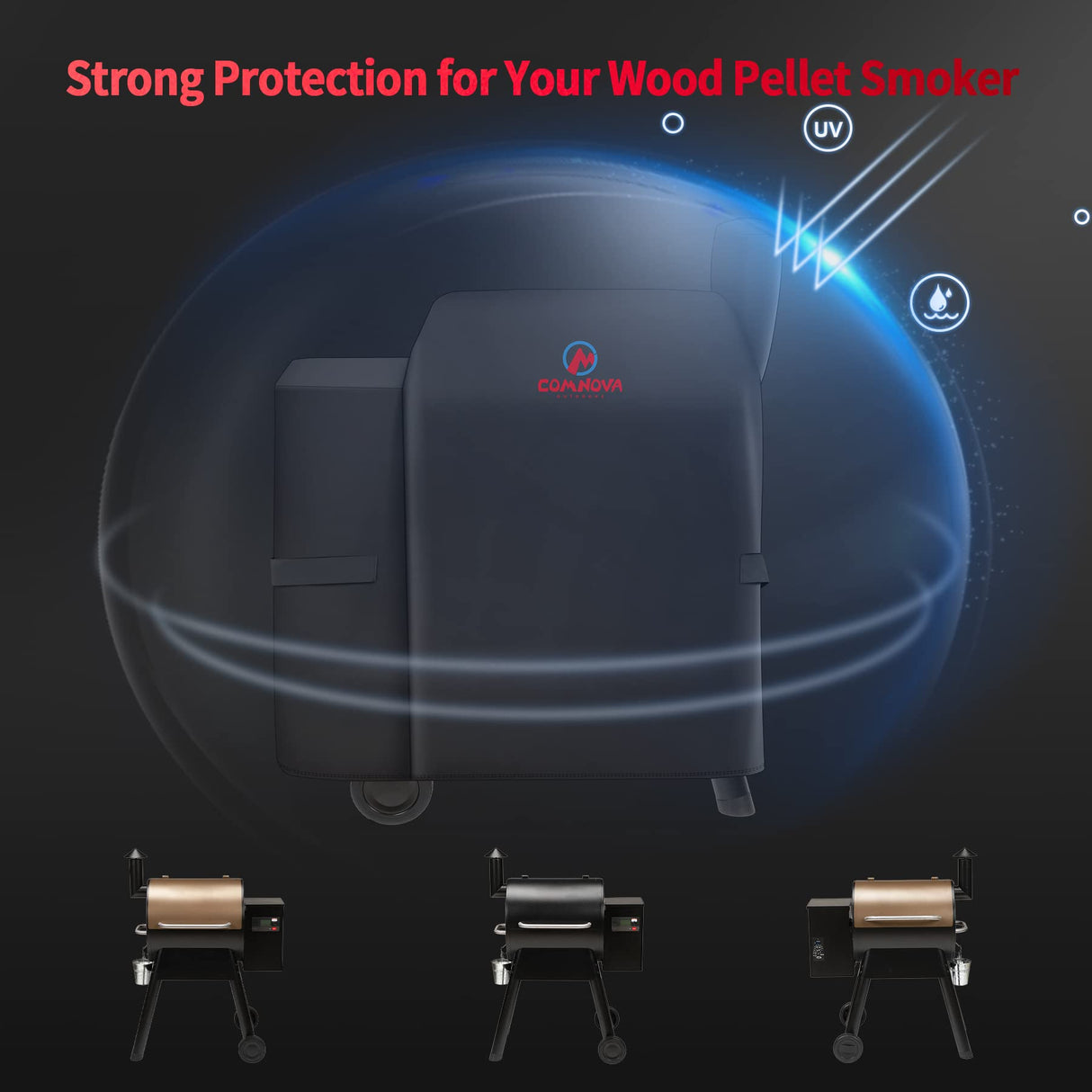 Comnova Grill Cover for Traeger Pro 22 & 575 Series - 600D Wood Pellet Smoker Cover for Traeger Waterproof & Heavy Duty, Premium Pellet BBQ Cover for Traeger Pro 22 / Pro 575, Z Grills 550B and More M COMNOVA OUTDOORS