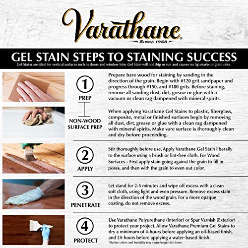 Varathane 358319 Premium Gel Stain, Half Pint, Red Mahogany Varathane