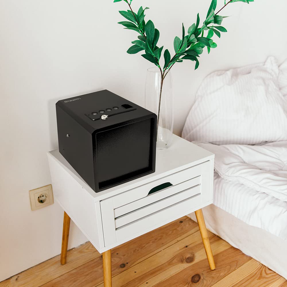 Stealth Biometric Handgun Hanger Safe Quick Access Pistol Security Box CA DOJ Approved Stealth