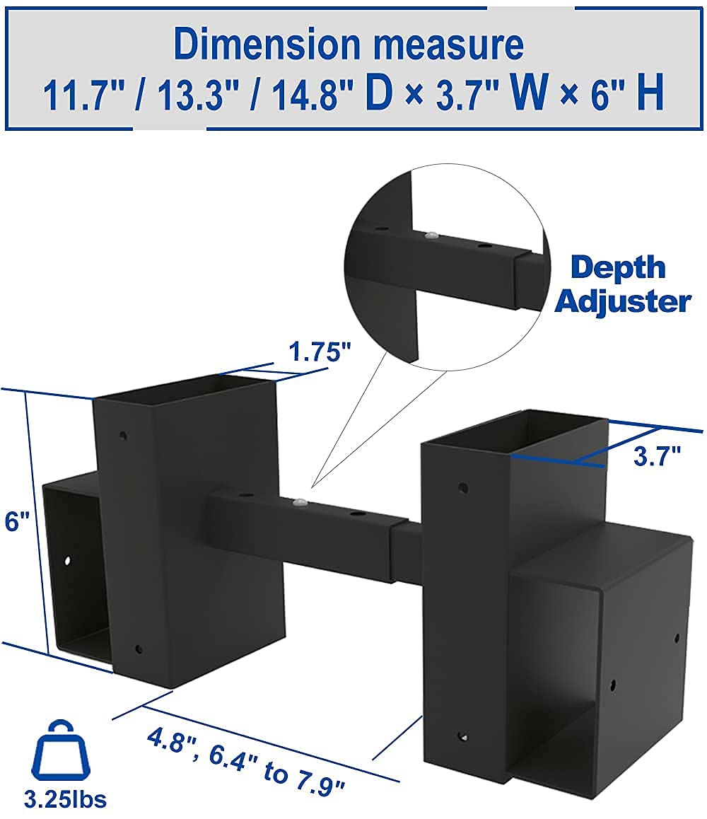 Artibear Depth Adjustable Firewood Rack Brackets for Outdoor, 2x4 Wood Storage Holder Kit for Indoor Fireplace, 2 Packs (2x4s not Include) Artibear