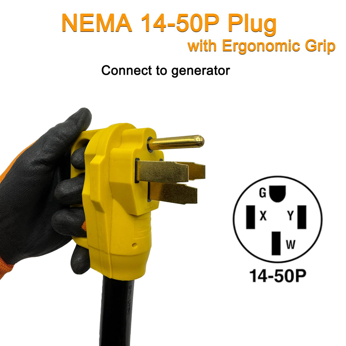 Suplevel 6 AWG Welder Adapter Cord 10 FT, Heavy Duty NEMA 14-50P Male to 6-50R Female Extension Cord, STW 6AWG/3C 50 Amp 250 Volts 12500 Watt, Generator RV to Welder Tesla EV Charger Adapter Cord Suplevel