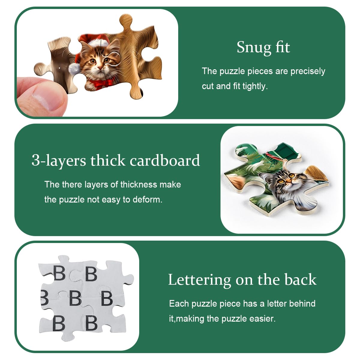 PICKFORU Christmas Puzzles 1000 Pieces, Dog Puppy Puzzle for Adults, Cat Jigsaw Puzzles Winter Holiday, Animal Challenging Puzzles for Adults PICKFORU