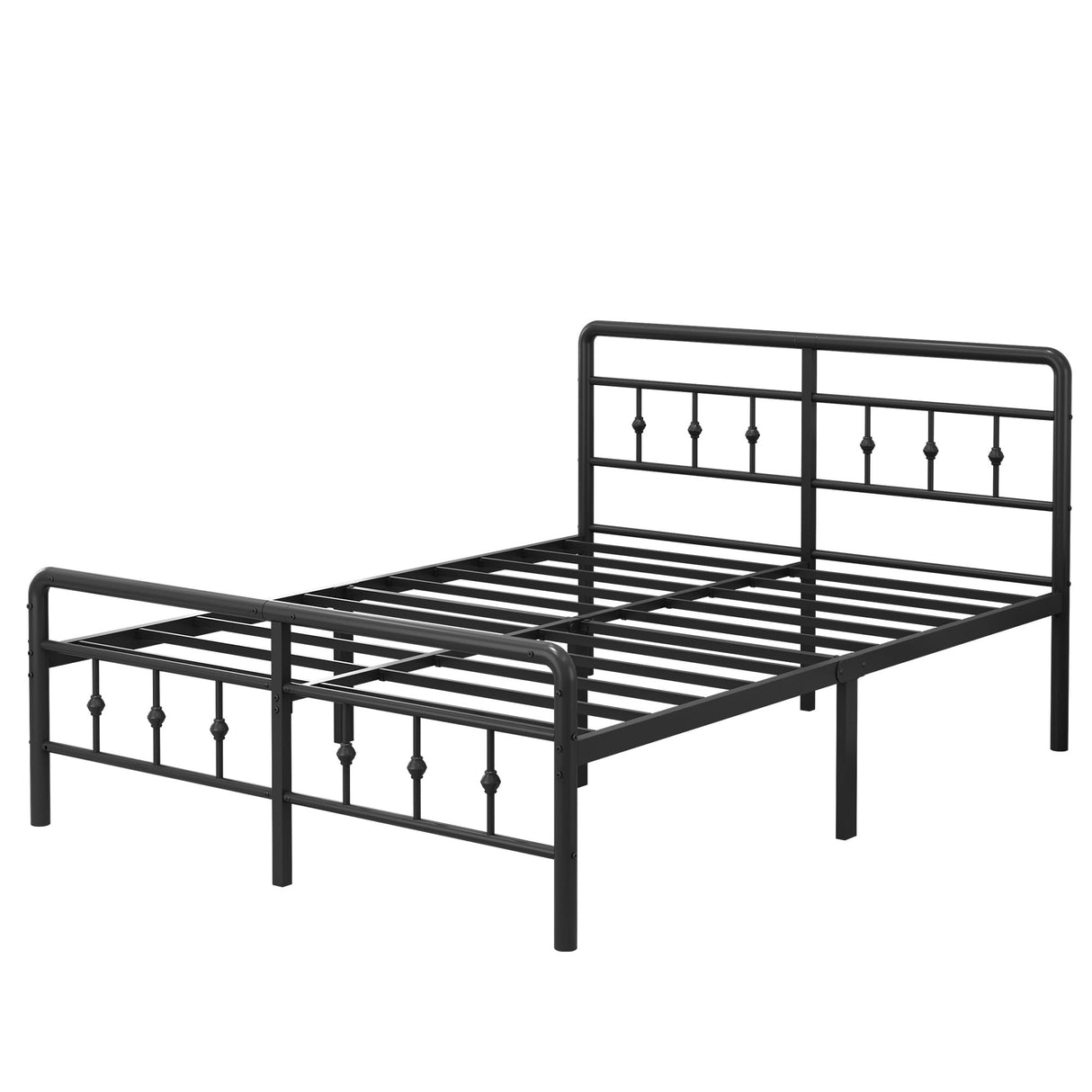EMODA 16 Inch King Bed Frame with Headboard and Footboard, Heavy Duty King Size Metal Bed Frame, No Box Spring Needed, Easy Assembly EMODA