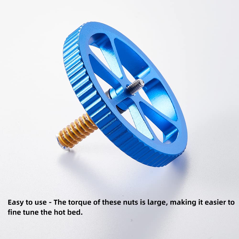 4PCS Ender 3 v2 Upgrades Bed Leveling Nuts and Ender 3 Bed Springs, 3D Printer Leveling kit Compatible for Creality Ender 3/Ender 3 S1/Ender 3 Pro/Ender 3 V2, Ender 5/5 Plus/Pro, CR-10/CR10S Makerzone