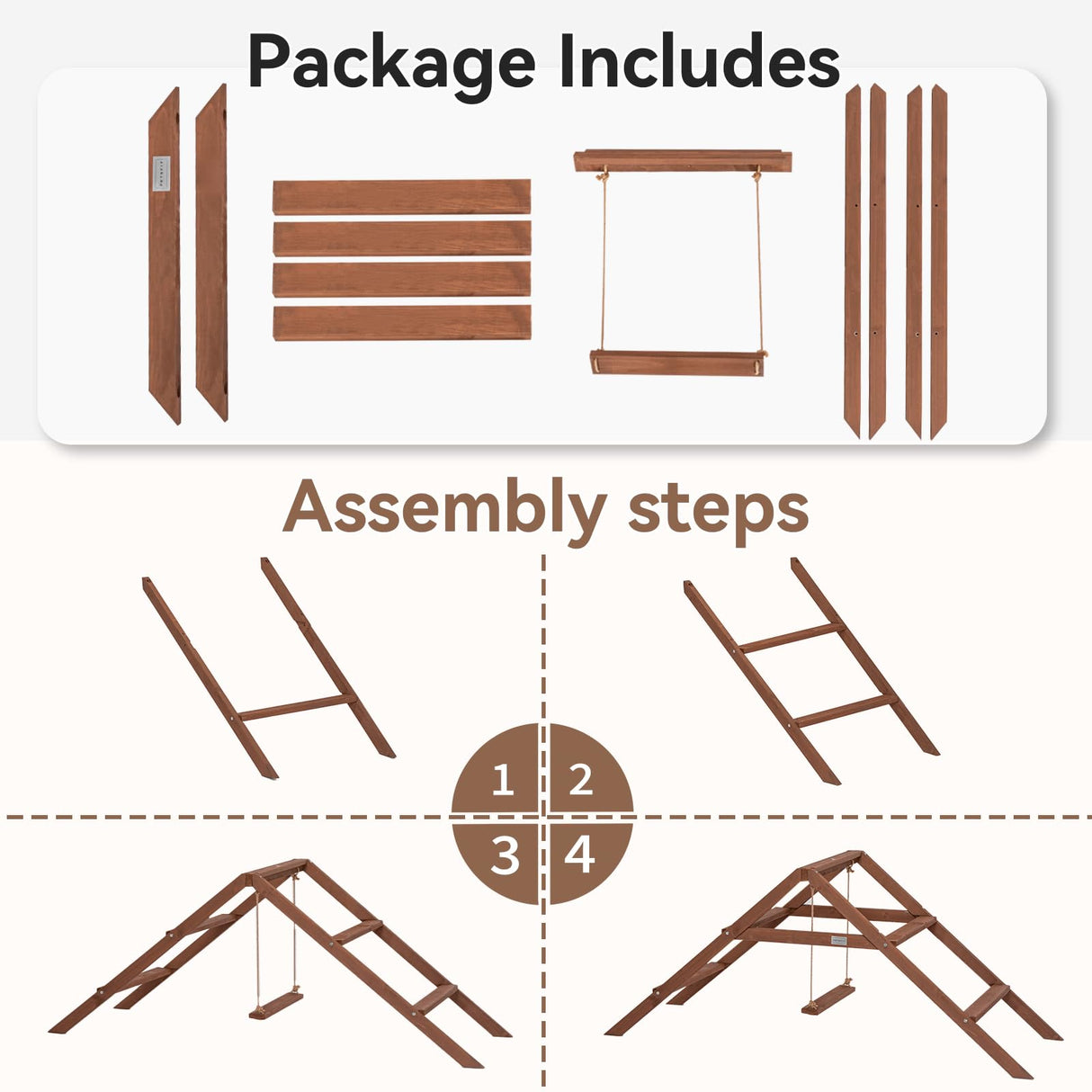 PETSFIT Chicken Roosting Bars for Coop Accessories, Chicken Perches with Swing are Perfect for 8-10 Chickens, Wooden Chicken Ladder for Pet's Healthy & Happy, Easy to Assemble&Clean Petsfit