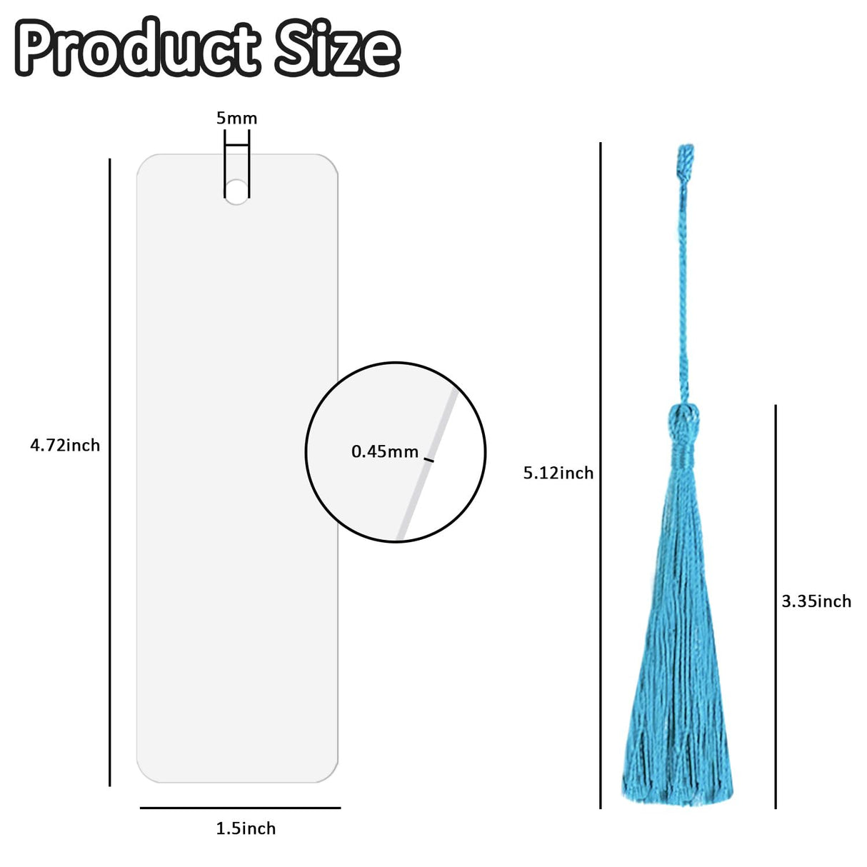 ASUNFO 50 Pcs Sublimation Bookmark Double Sided Blank Bulk Heat Transfer DIY Bookmarks with Tassels for Crafts ASUNFO