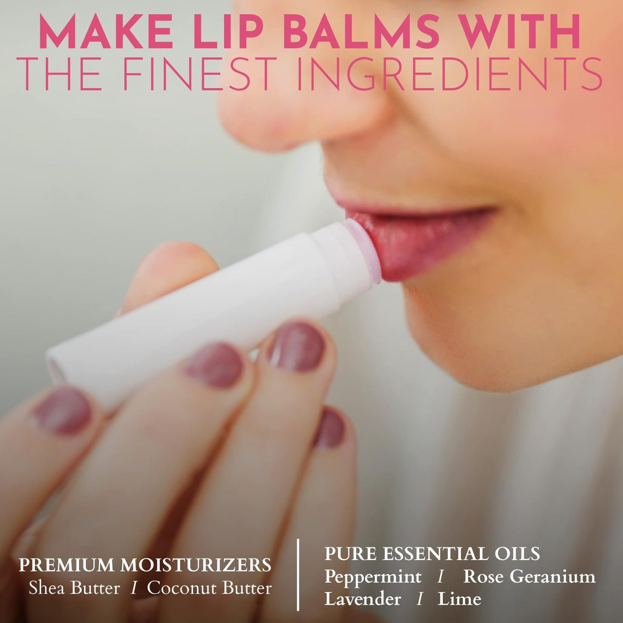 DIY Gift Kits 73-Piece DIY Lip Balm Kit - Lime & Rose Flavors - Lip Balm Kit with Shea Butter, Beeswax & Essential Oils - Make 23 Balms - Gift for Her, Kids & Adults DIY Gift Kits