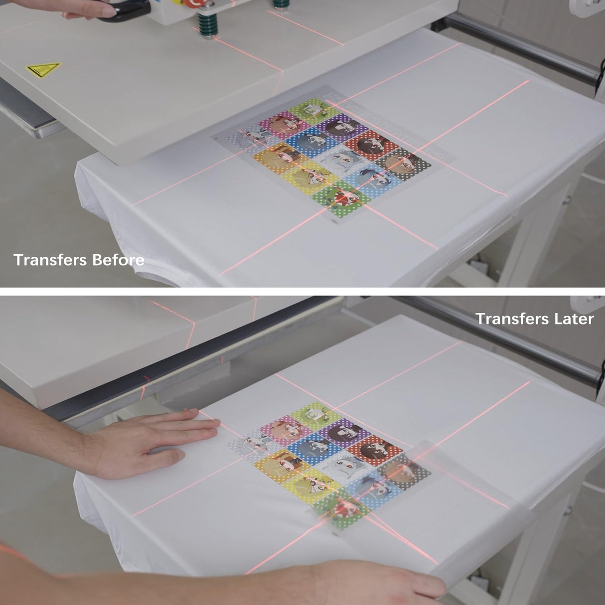 RENDGO 16x24 Large Format Pneumatic Sliding Dual-Platen Heat Press Machine with Infrared Positioning and Built-in Air Compressor,110V RENDGO