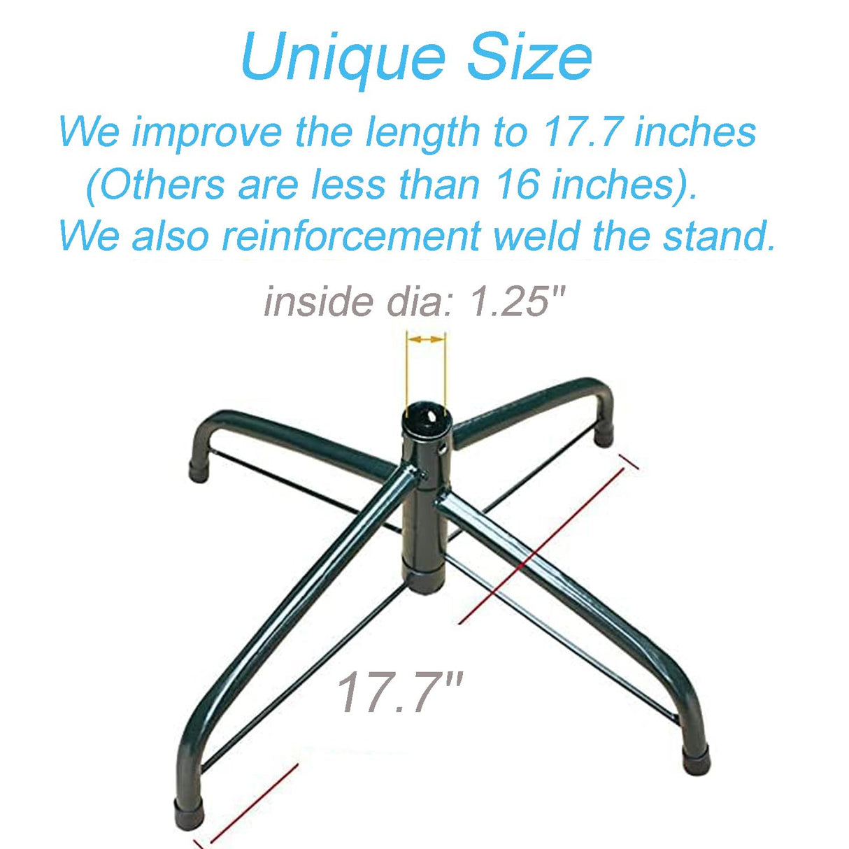 Replacement Christmas Tree Stand for Artificial Trees, Folding Christmas Tree Base for 4 Ft to 6 Ft Artificial Trees, Fits 0.5-1.25 Inch Tree Pole, Green Loxan