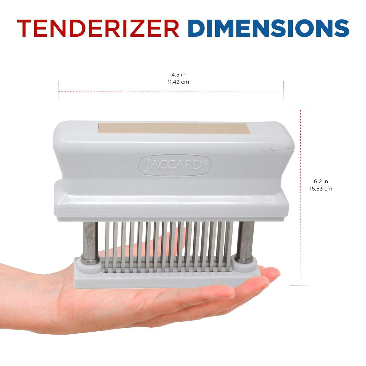 Jaccard 200348T, 48 Blade Durable Meat Tenderizer with Stainless Steel Razor Sharp Needle, Cooking Gadget for Tenderizing Chicken, Beef, Pork, Veal, BBQ, Tan Jaccard