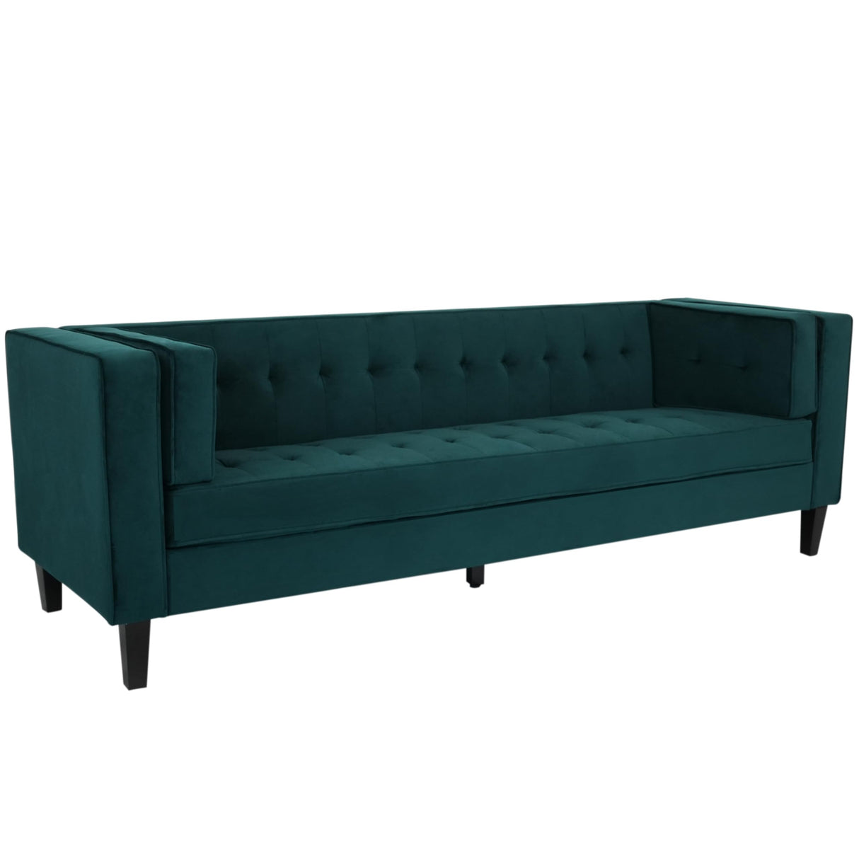 Christopher Knight Home Viola 3 Seater Low Profile Sofa, Upholstered Tufted Couch, Velvet Sofa with Armrests, Comfort Modern 3 Seater Couch for Living Room Bedroom Home Rest, Green Christopher Knight Home