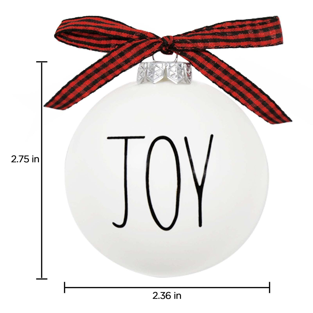 Christmas Ornaments - Set of 12 Shatterproof White Bulbs Adorned with Buffalo Plaid Bows - Rustic Farmhouse Christmas Tree Decorations for Xmas Tree Decor ORIENTAL CHERRY