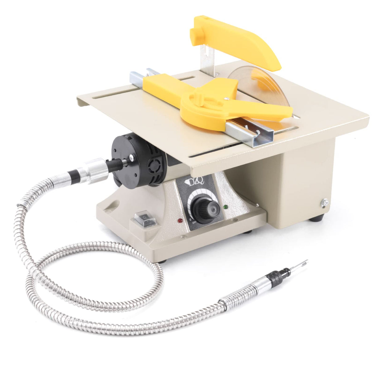 DZQ Mini Table Saw Jewelry Making Polisher w/Flex Shaft Multifunctional Bench Grinder Sander Buffing Machine Woodworking Tool 69Pcs Accs 10,000Rpm 750W DZQ