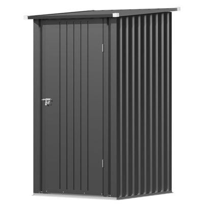 Devoko 3x3 FT Outdoor Storage Shed, Small Garden Tool Shed with Single Lockable Door, Metal Tool Storage Shed with Sloping Roof, Outside Shed for Backyard Patio Lawn, Black