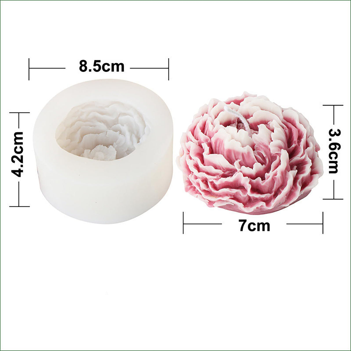 Peony Candle Mold Half Open Flower Mold 3D Flower Resin Casting Mold Resin Making Molds Silicone Mold for Candle Home Decorate Mold Candle Making Mold 3D Animal Mold ESEDAGE
