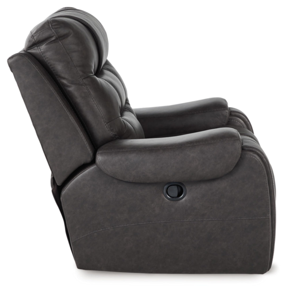 Signature Design by Ashley Trumble Modern Faux Leather Manual Rocker Recliner with Track Arms, Gray Signature Design by Ashley