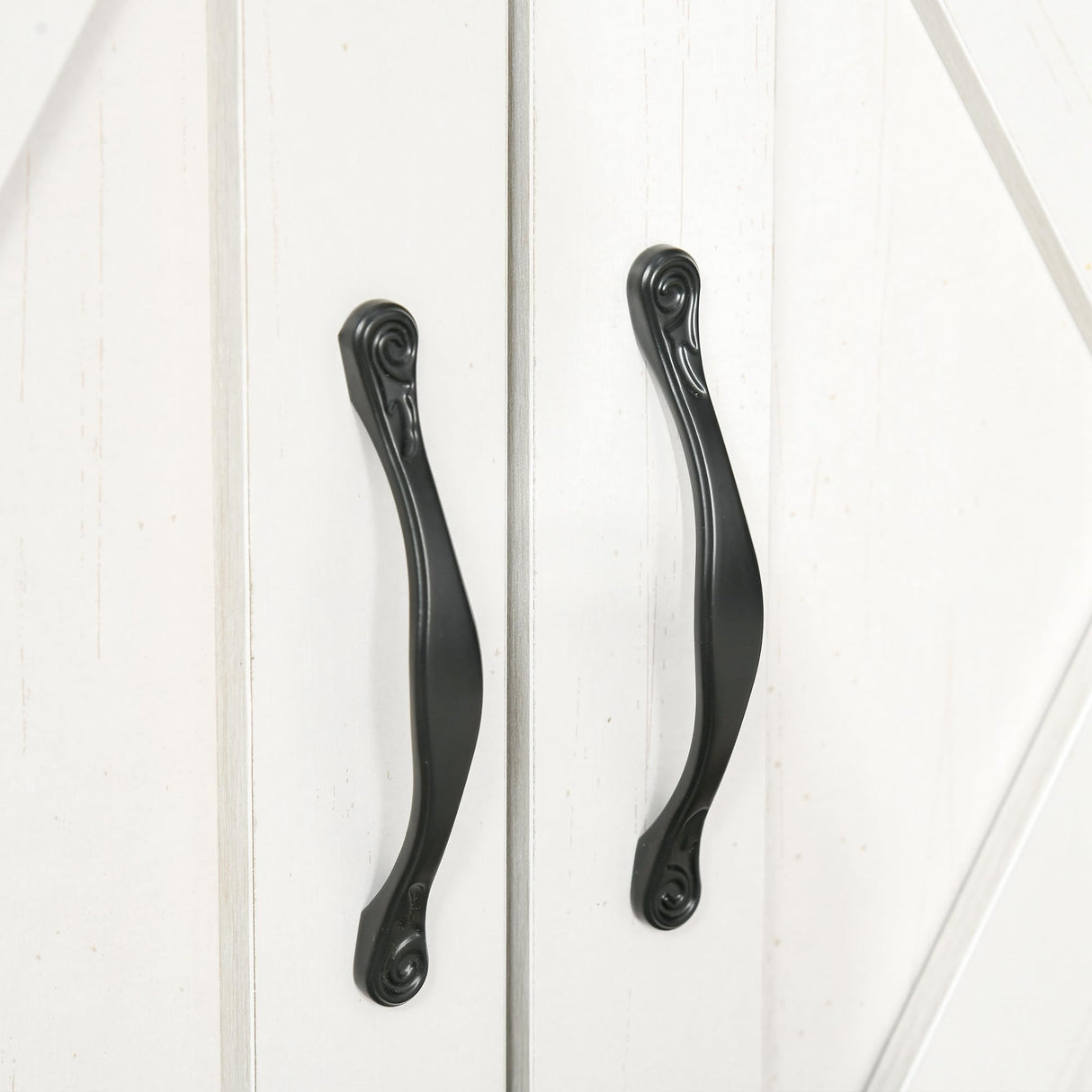 HOMCOM Farmhouse Sideboard Buffet Cabinet, Barn Door Coffee Bar Cabinet with Drawer and Adjustable Shelf, Kitchen Cabinet for Living Room, Entryway, White Wash HOMCOM