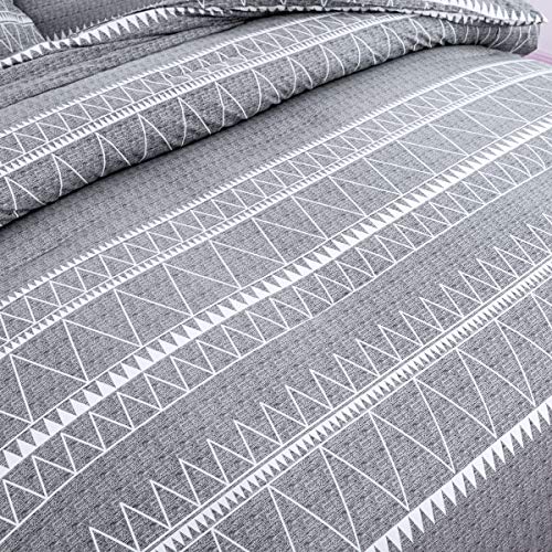 WONGS BEDDING Grey Comforter King, Soft Microfiber Reversible Grey Boho Down Alternative Comforter Set for King Bed- 3 Pieces (1 Solid Comforter + 2 Pillow Shams), Bedding Comforter Set 104" x 90" WONGS BEDDING