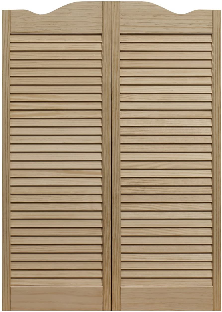 LTL Home Products 853242 Pinecroft Louvered Café Door, Solid Pine Wood, 32"x42", Unfinished LTL Home Products