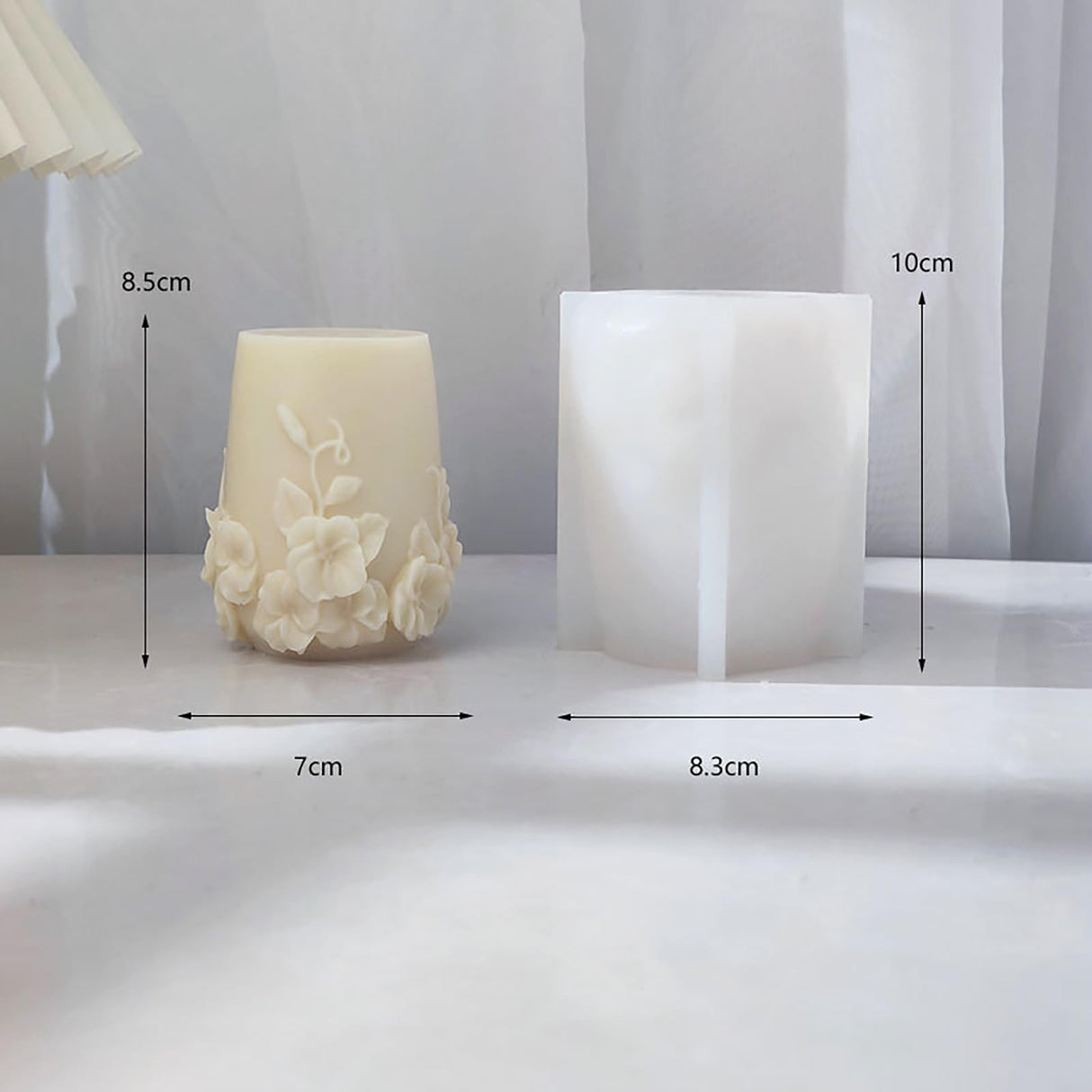 Bottle Candle Molds Cylinder Mold Flower Pillar Molds - Rose Flower - Resin Casting Silicone Molds for Home Decor & Candle Making Wave Spiral Mold ESEENS