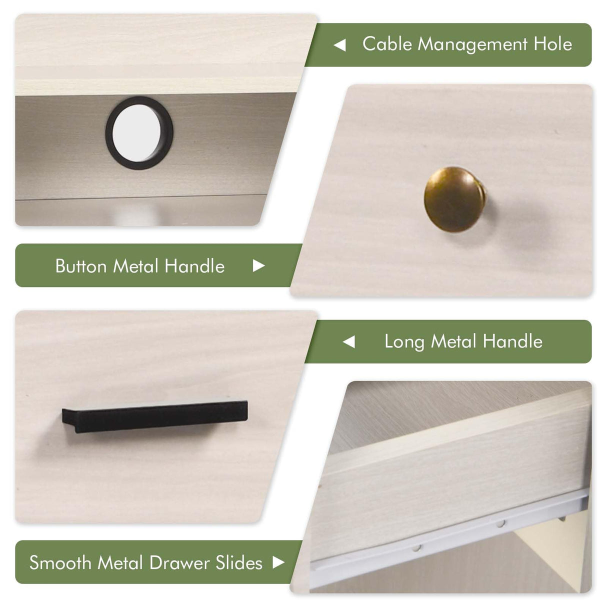 Catrimown Computer Desk with Drawers and Hutch, Farmhouse Home Office Desk Writing Table Wood Executive Desk Student Desk with File Drawer for Bedroom, Small Space, Milky White Catrimown