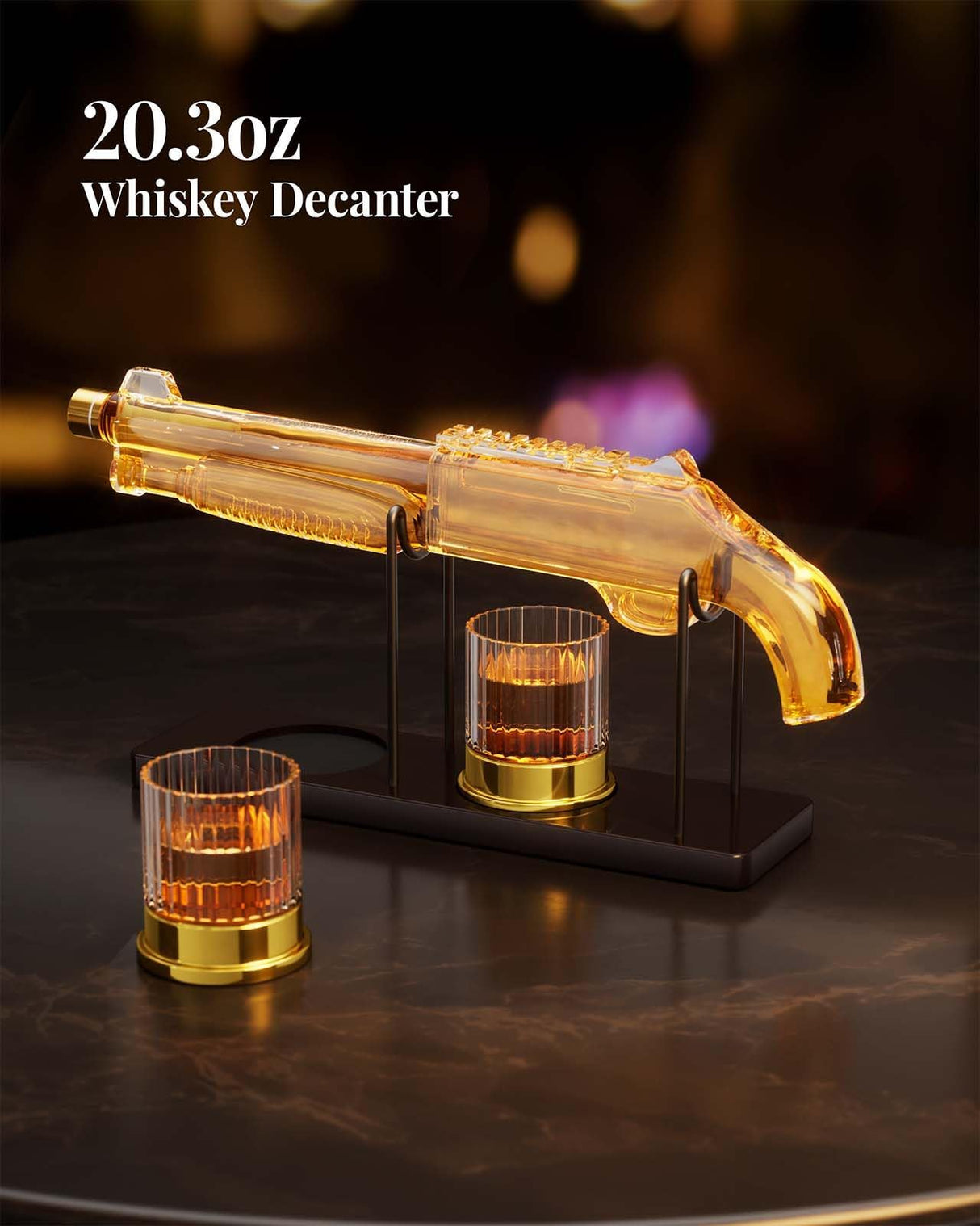 Whiskey Decanter Sets for Men, 20.3 Oz Decanter Set with 2 Glasses, Gifts for Men, Him, Dad, Brother, Christmas Birthday Gift Ideas from Daughter Son, Cool Liquor Dispenser for Home Bar The Wine Things