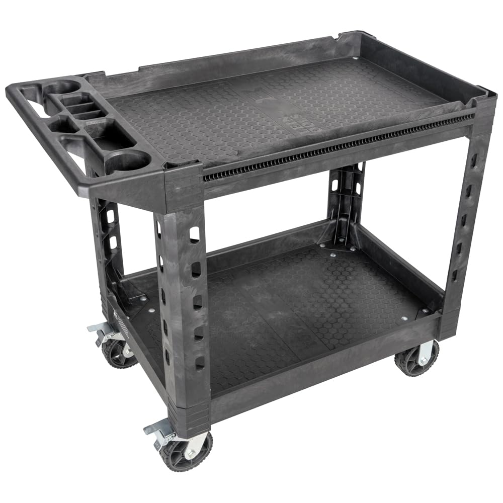 Klein Tools 54831MB MODbox Utility Cart, 2-Shelf Heavy Duty Rolling Tool Cart, 500-Pound Capacity, 6-Inch Wheels, for Jobsite, Warehouse Klein Tools