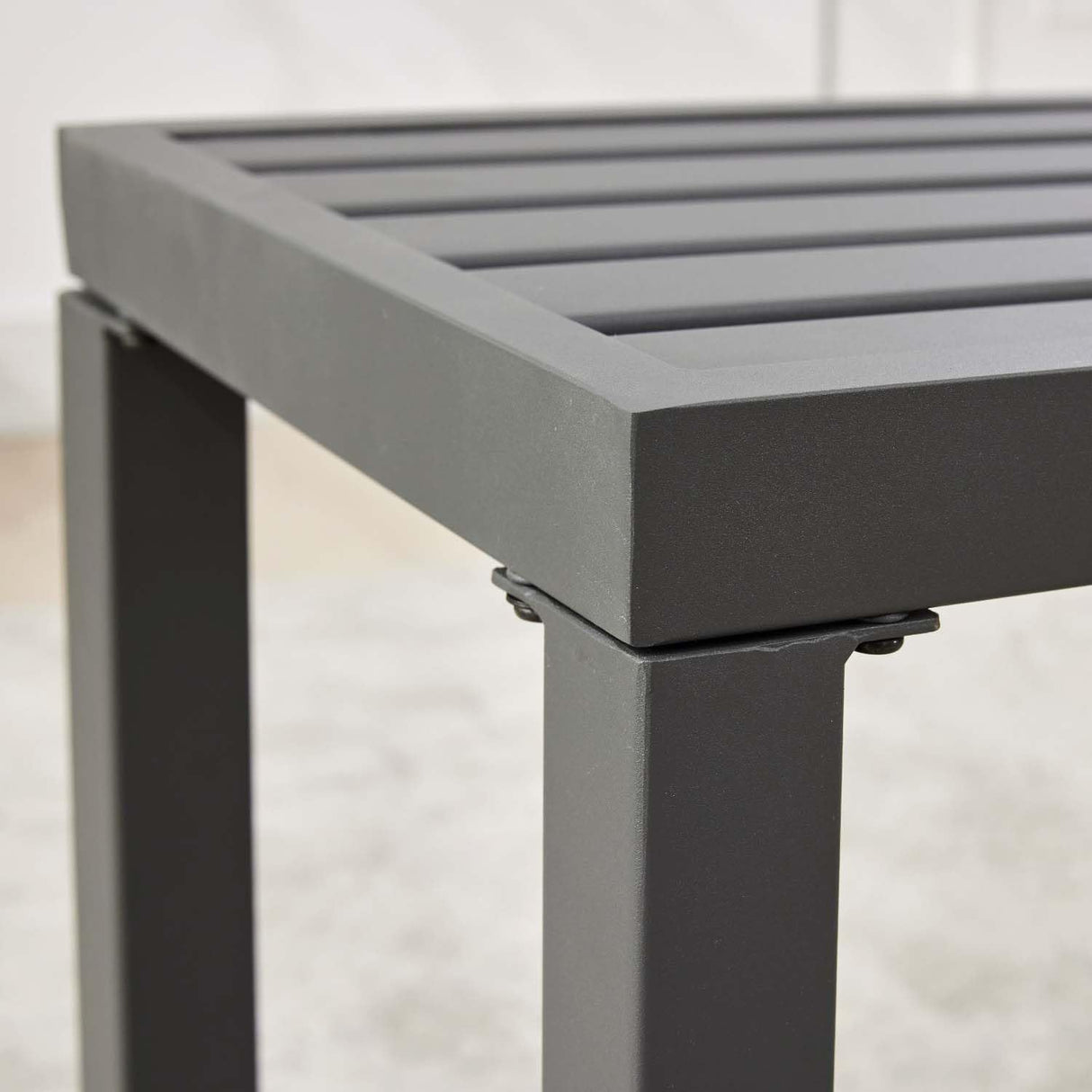 Outdoor Metal Backless Bench, 46" Patio Garden Bench for Outdoor, All Wheather Outdoor Bench for Garden, Backyard, Porch, Grey Puntogen