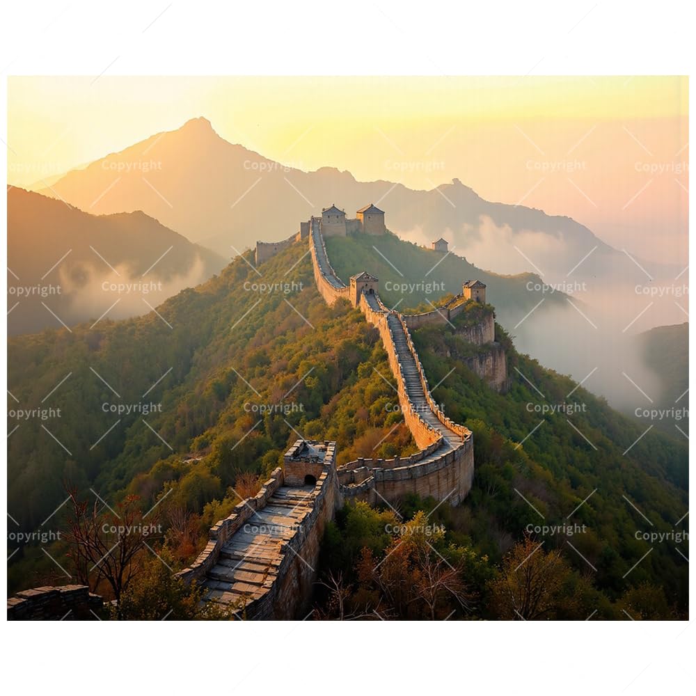 Landmark Paint by Numbers Kit for Adults - DIY Great Wall of China Landscape Painting on Canvas 16x20In, Acrylic Paint Set, Suitable for Beginners, Art for Home Decoration or Gifts DecorFriday