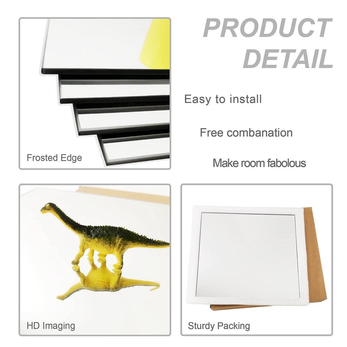 Glass Full Length Wall Mirror Tiles, 14'' x 12'' x 4PCS, Full Body Mirror for Bedroom, Full Length Mirror Wall Mounted for Home Gym, Door (14'' x12''-4PCS) Delma