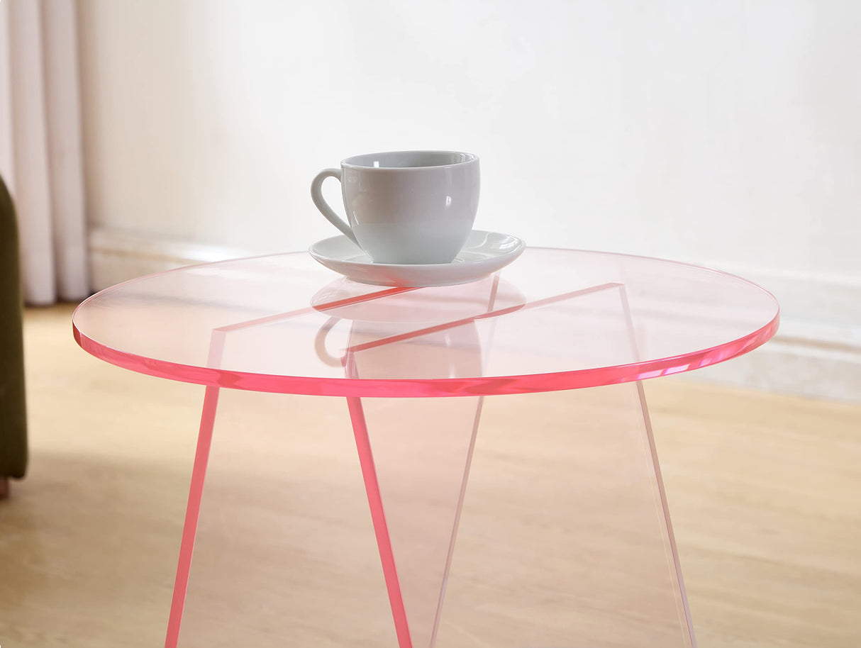 MEETLAKE Acrylic End Table,Pink Side.Nightstand Coffee Table Coffee Table Living Room Bedroom18 inch High, 16x16 inch Table Top. … MEETLAKE