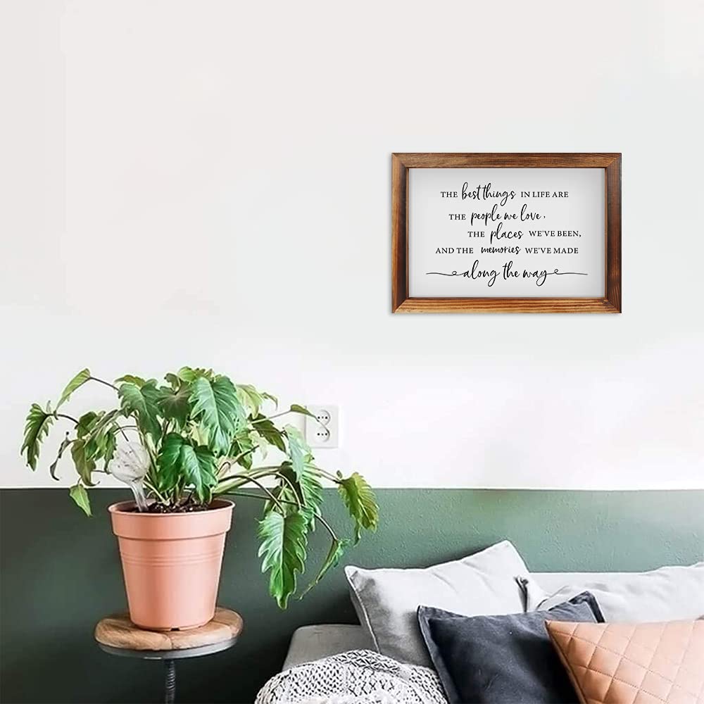 CHDITB The Best Things In Life Framed Wood Sign Plaque(16"×11"), Wooden Wall Table Sign with Scripture Bible Verse Quotes, Vintage Family Sign Housewarming for Home Bedroom Farmhouse Guest Room CHDITB