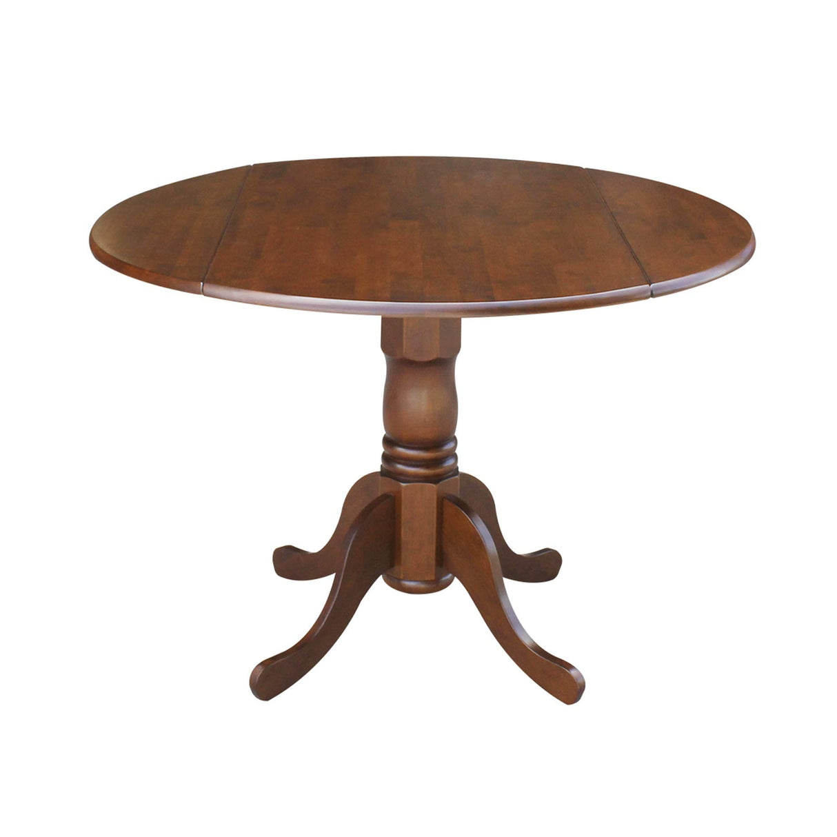International Concepts Round Dual Drop Leaf Pedestal Table, Espresso, 42" IC International Concepts