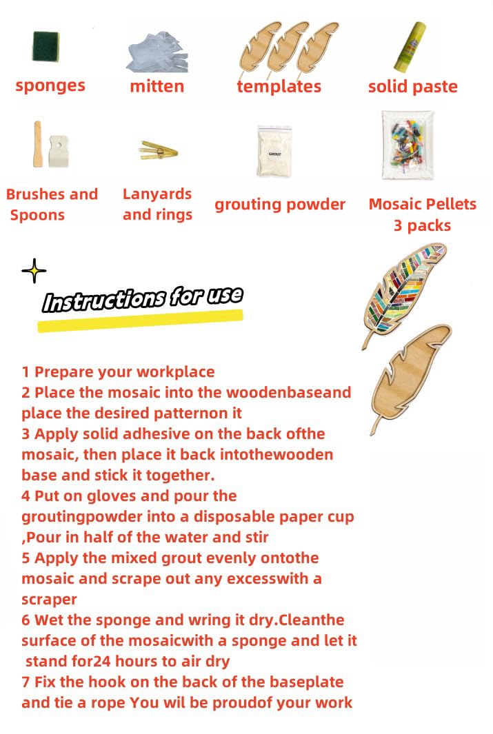 EOQIFJM Craft Kit for Adults - Porcelain Tile Mixed Colour Mosaic DIY Home Decoration Painting Art EOQIFJM