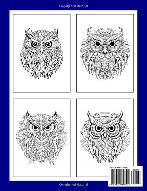 Creative Haven Owls Mandala Coloring Book: Owls Mandala Coloring Page, Enchanting Designs Inspired by the Wisdom of Owls Majosta