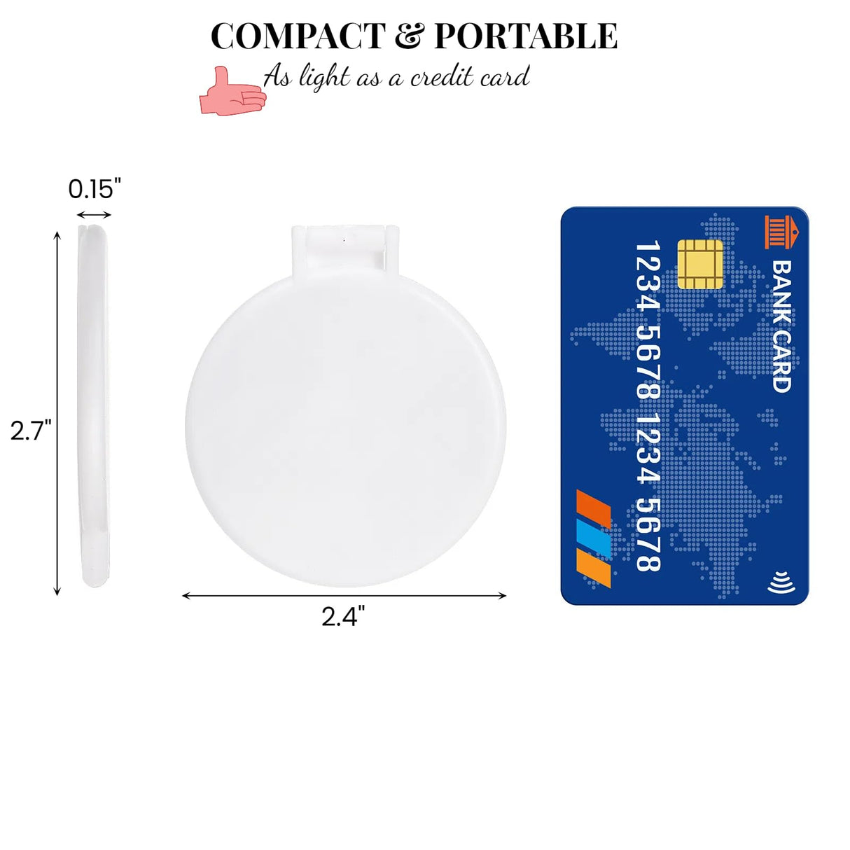 ZOOFOX 50 Pieces Compact Mirror Bulk, Round Makeup Mirror for Purse, Mini Folding Mirror for Women Girls Travel Daily Use ZOOFOX