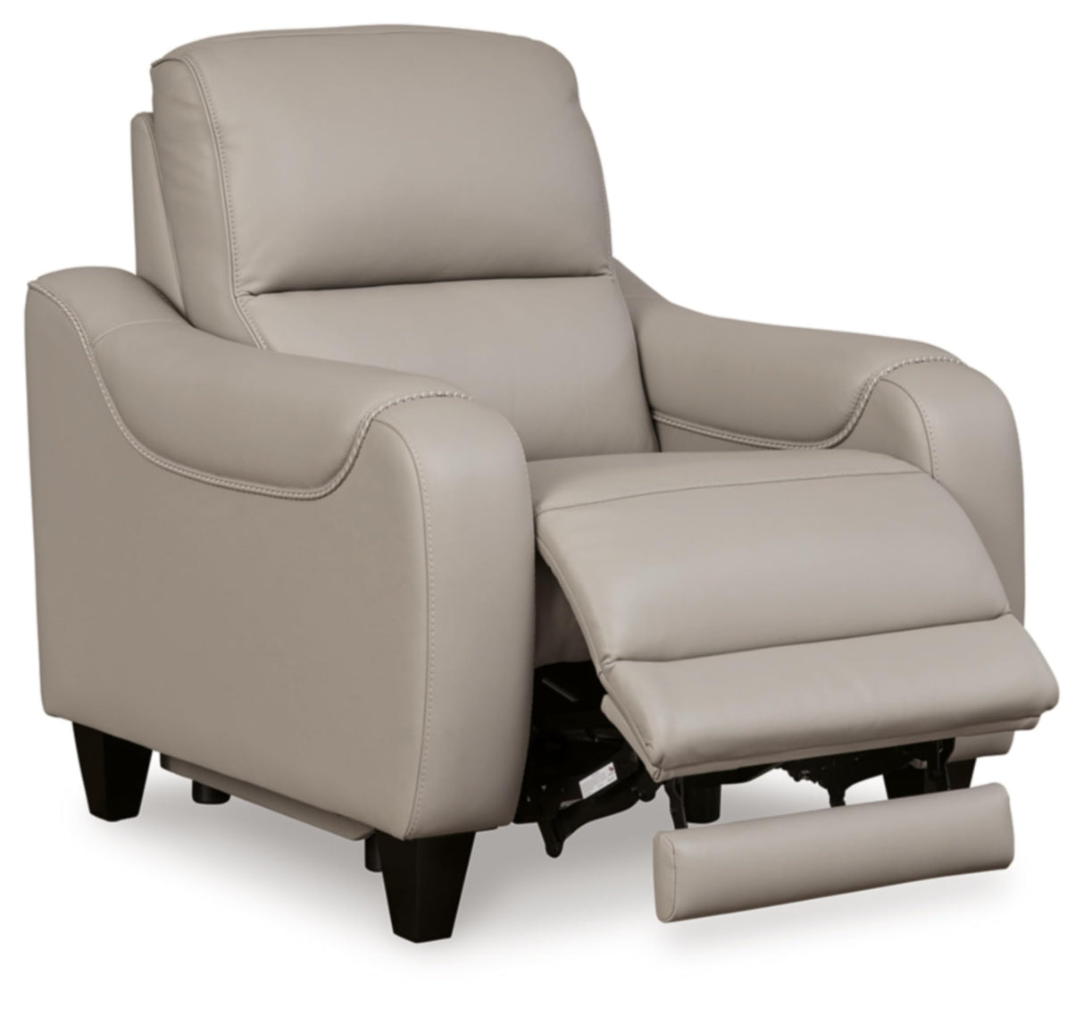 Signature Design by Ashley Mercomatic Contemporary Leather Match Wall Hugger Power Recliner with Adjustable Headrest and USB Ports, Light Gray Signature Design by Ashley