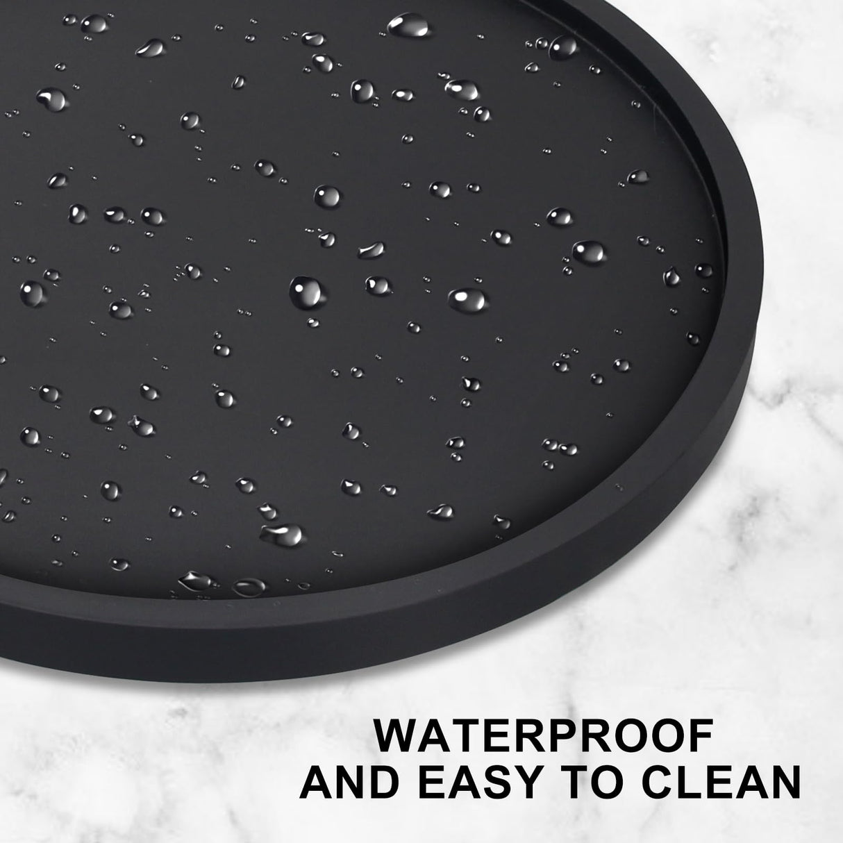 Black Wood Lazy Susan Cabinet Turntable Round Bathroom Vanity Organizer Tray Decorative 12" Wooden Lazy Susan for Dining Table Top Kitchen Sink Countertop Large Lazy Susan Rotating Tray Spice Rack Ayiaren